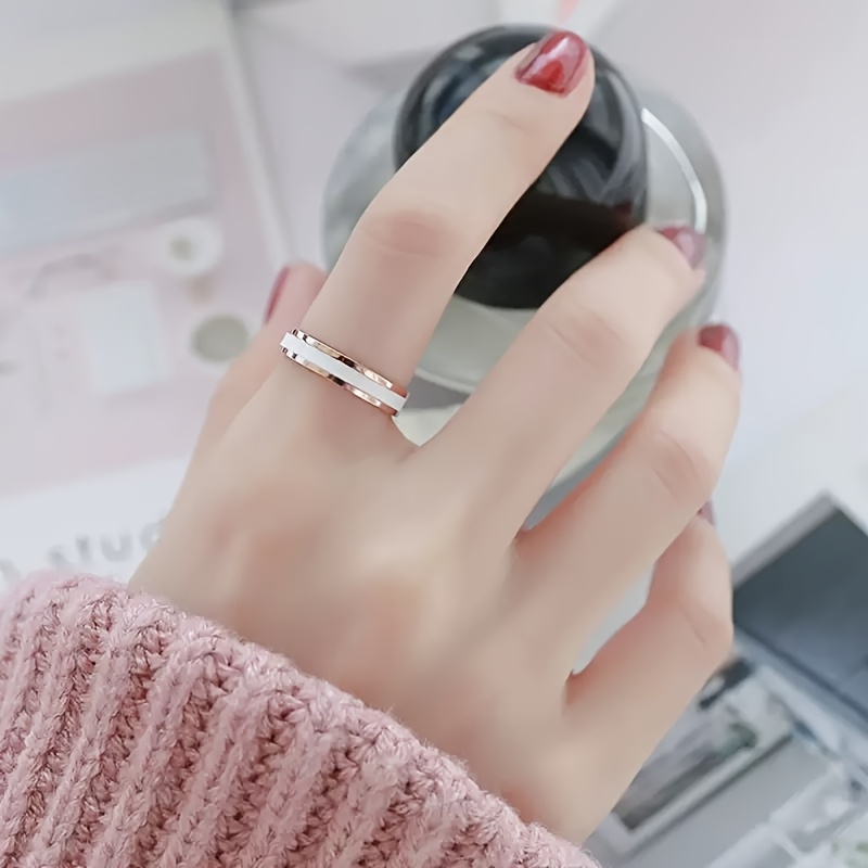 Rose Golden & Two Tone Ring for Women Minimalist Accessory
